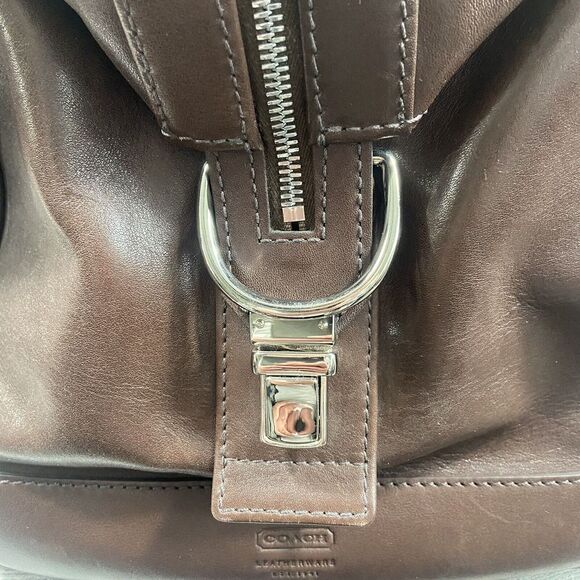 COACH Leather Cabin Weekender Duffle Bag Chocolate Brown No. L1S-5404 - Picture 12 of 16
